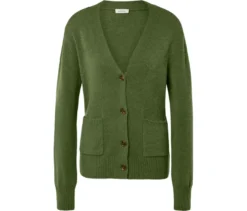 Strickcardigan, Wollmix, hellgrün