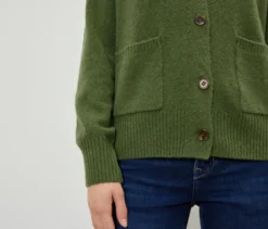 Strickcardigan, Wollmix, hellgrün