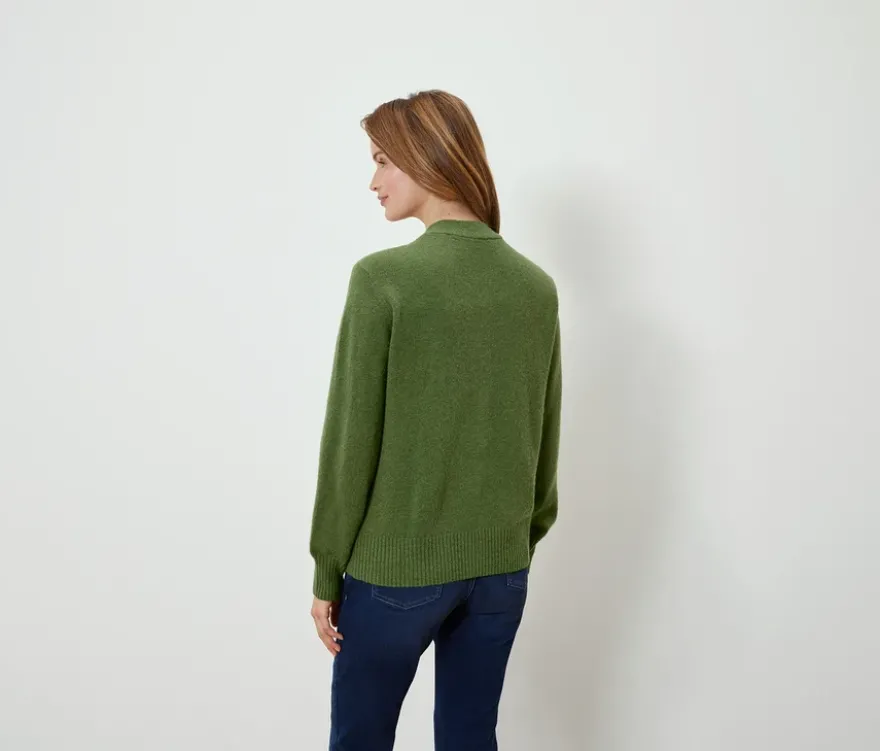 Strickcardigan, Wollmix, hellgrün