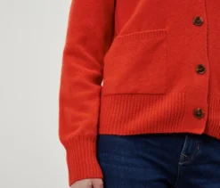 Strickcardigan, Wollmix, orange