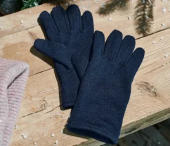 Strickfleece-Handschuhe, blau