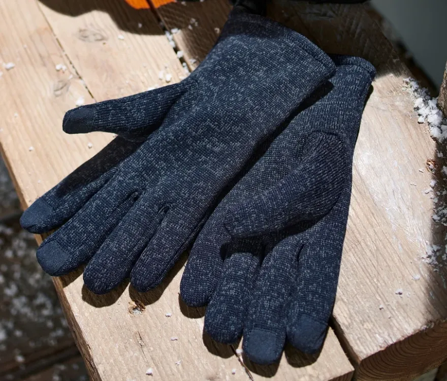 Strickfleece-Handschuhe, dunkelblau