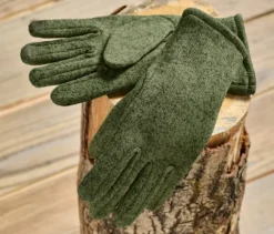 Strickfleece-Handschuhe, khaki