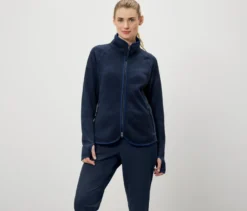 Strickfleece-Jacke, navy