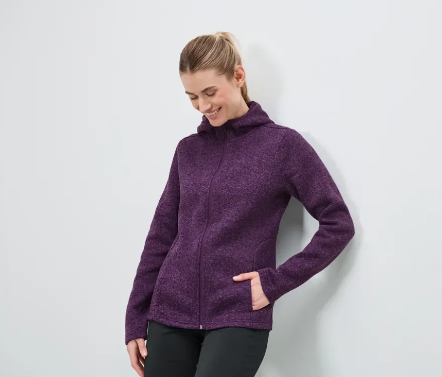 Strickfleece-Jacke, pflaume/lavendel