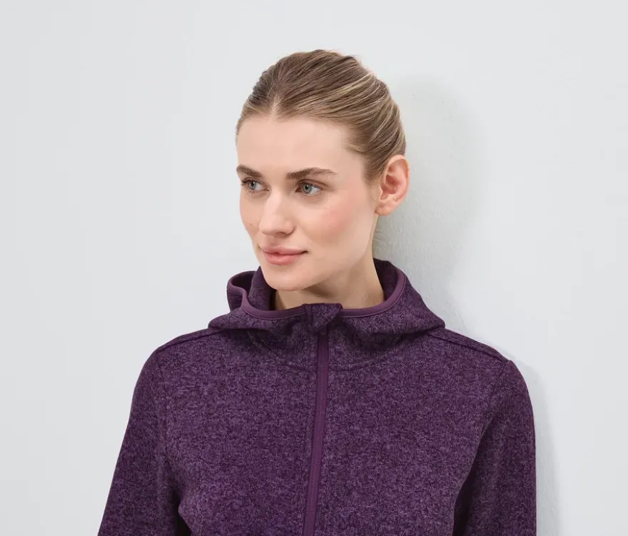 Strickfleece-Jacke, pflaume/lavendel