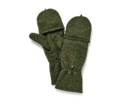 Strickfleece-Klappfäustlinge, khaki