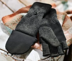 Strickfleece-Klappfäustlinge