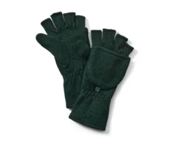 Strickfleece-Klappfäustlinge, grün
