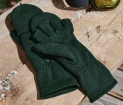 Strickfleece-Klappfäustlinge, grün