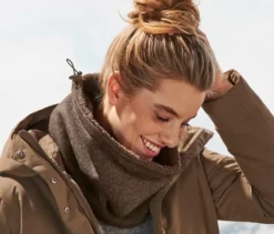 Strickfleece-Schlauchschal, braun