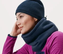 Strickfleece-Schlauchschal, blau