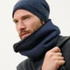Strickfleece-Schlauchschal, dunkelblau
