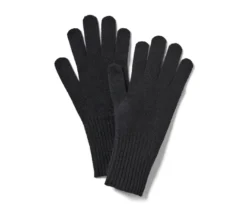 Strickhandschuhe mit Wolle, schwarz