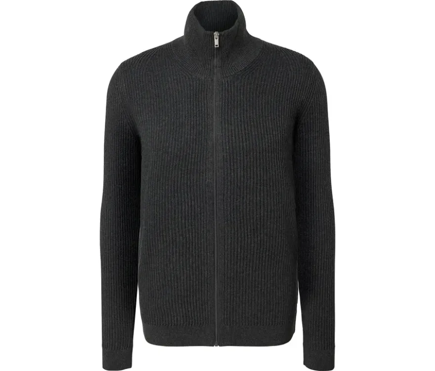 Strickjacke, anthrazit meliert