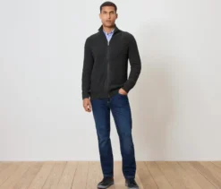 Strickjacke, anthrazit meliert