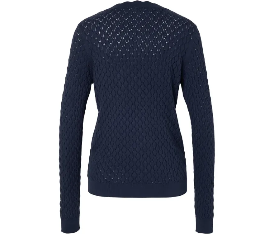 Strickjacke mit Ajour-Muster, dunkelblau