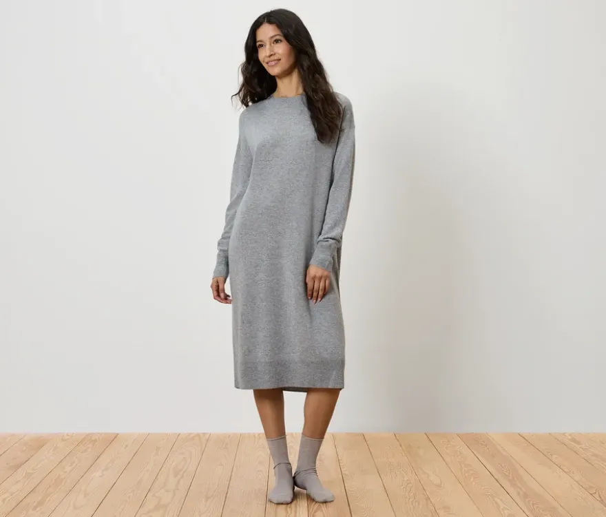 Strickkleid mit Cashmere, grau