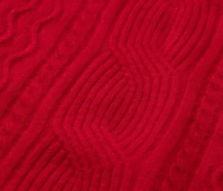 Strickkleid mit Zopfmuster, rot