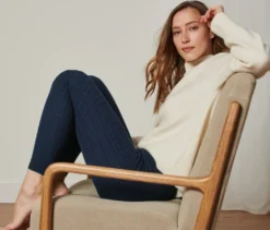 Strickleggings mit Zopfmuster