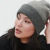Strickmütze mit Wolle, grau