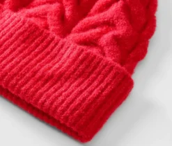 Strickmütze mit Zopfmuster