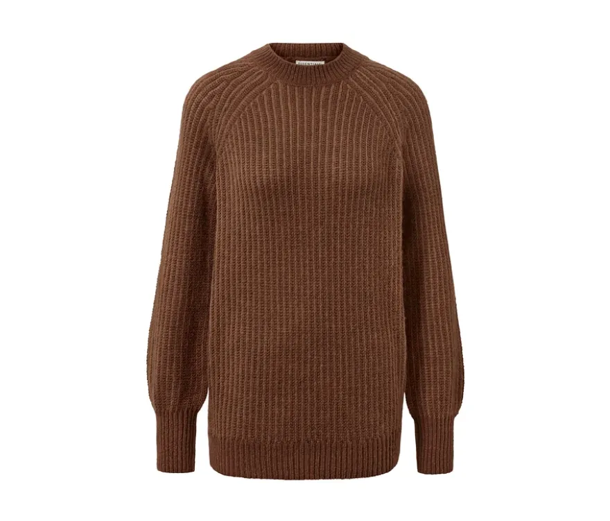 Strickpullover, cognac