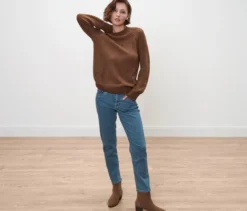 Strickpullover, cognac