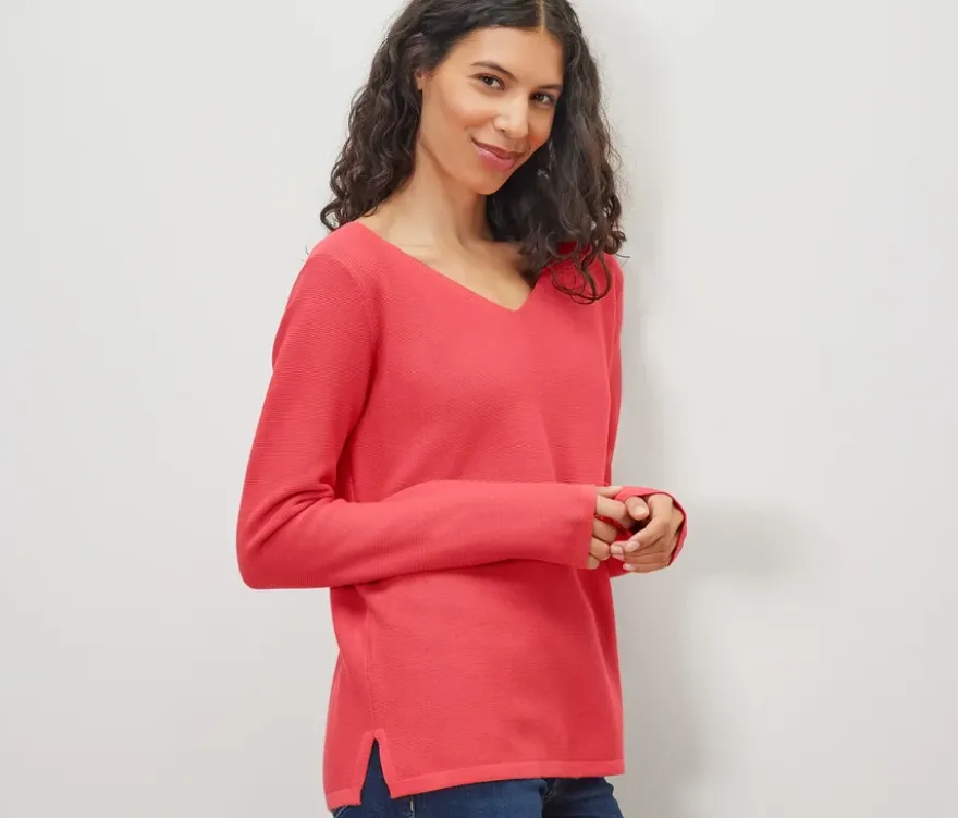 Strickpullover, koralle