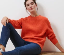Strickpullover, orange