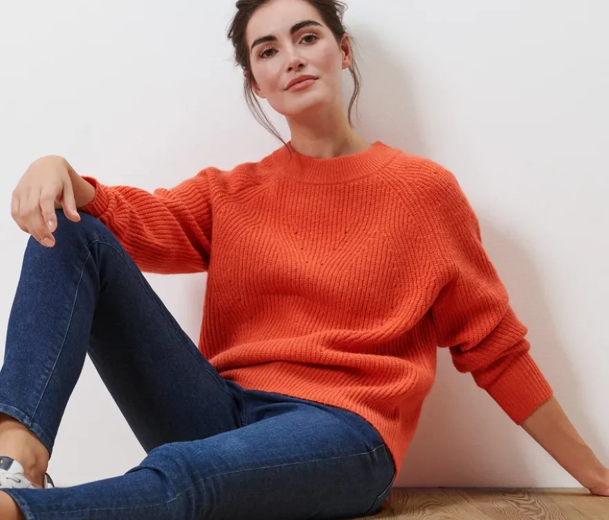 Strickpullover, orange