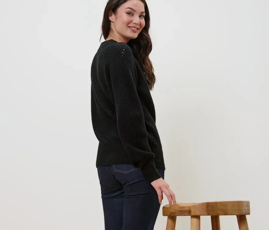 Strickpullover, schwarz