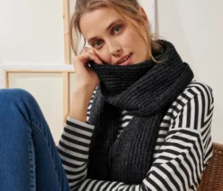 Strickschal, anthrazit