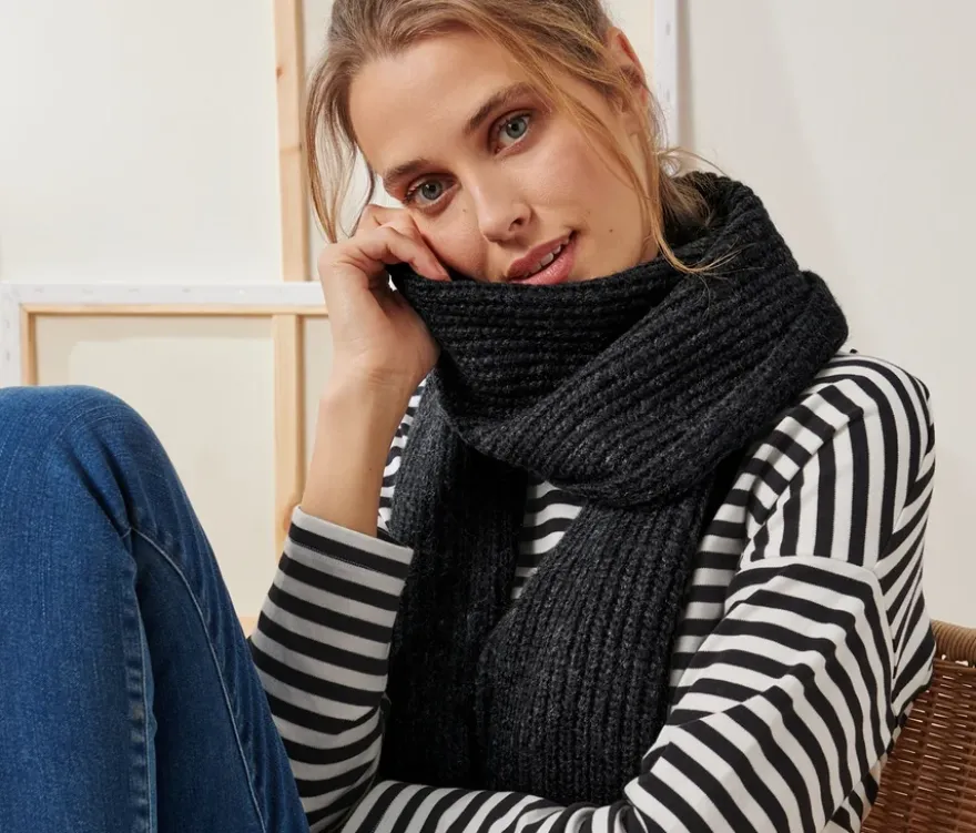 Strickschal, anthrazit