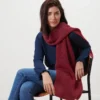 Strickschal mit Wolle