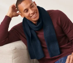 Strickschal, navyblau
