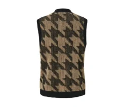 Strickweste mit Hahnentritt-Jacquard
