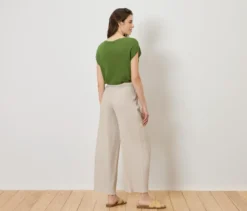 Strukturierte Palazzohose, sand