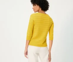 Strukturierter Olsen Pullover mit 3/4-Ärmeln