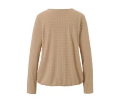 Strukturiertes Langarmshirt, camel