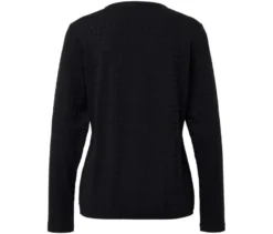 Strukturiertes Langarmshirt, schwarz