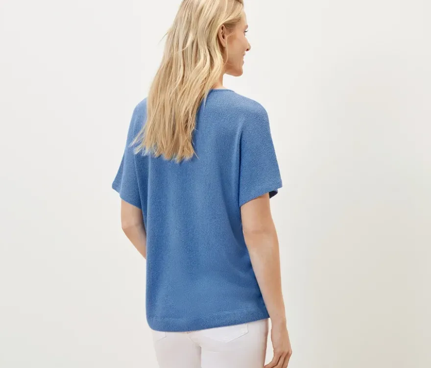Strukturiertes Shirt, blau