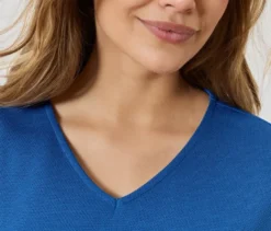 Strukturiertes Shirt, blau