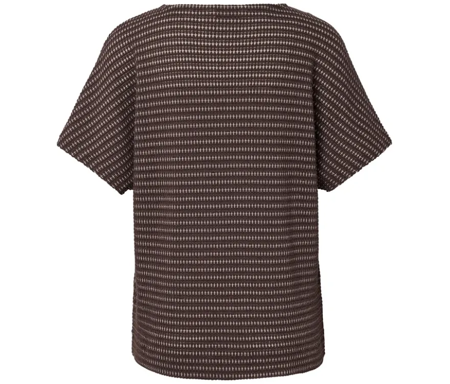Strukturiertes Shirt, braun-creme