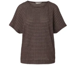 Strukturiertes Shirt, braun-creme