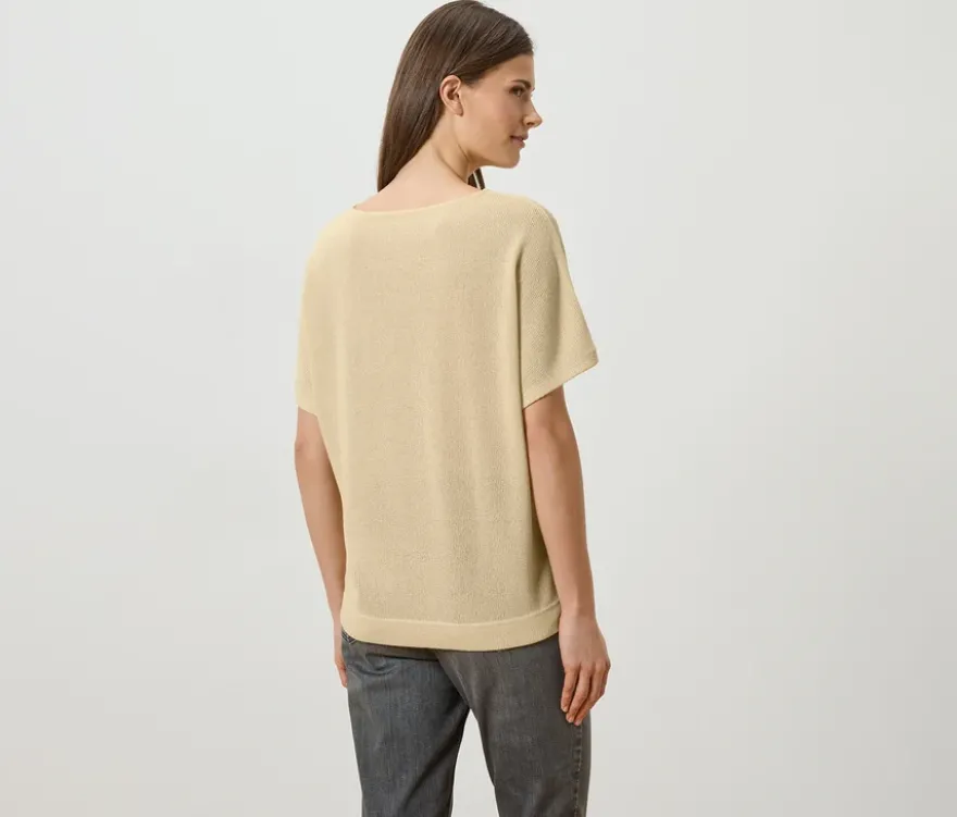 Strukturiertes Shirt, buttergelb