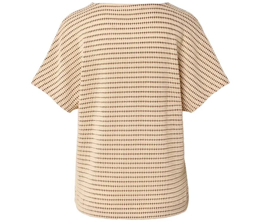 Strukturiertes Shirt, creme-braun