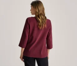 Strukturiertes Shirt, dunkelrot