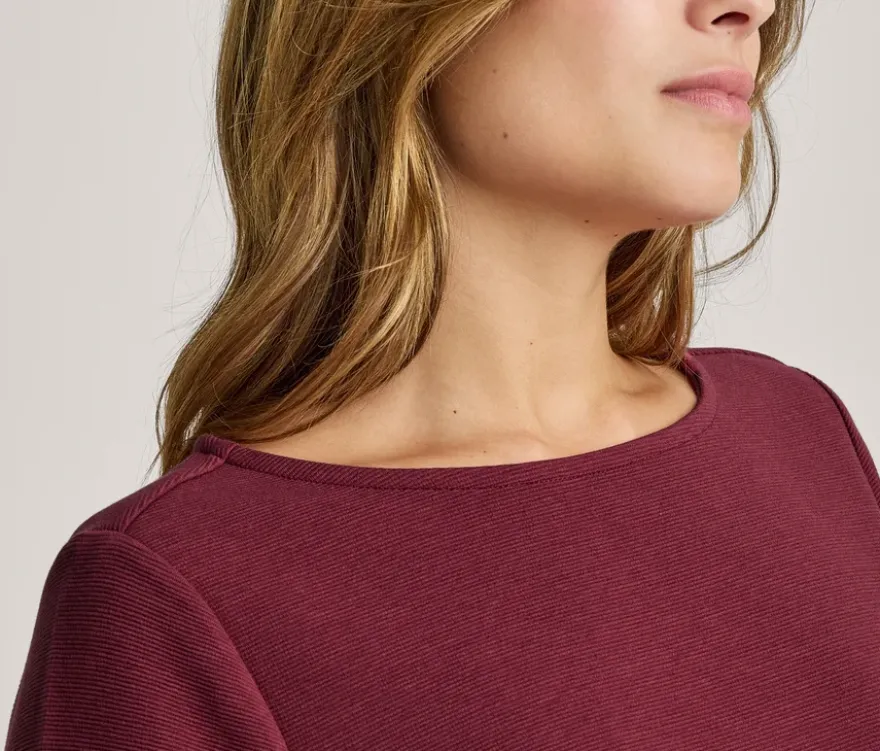 Strukturiertes Shirt, dunkelrot