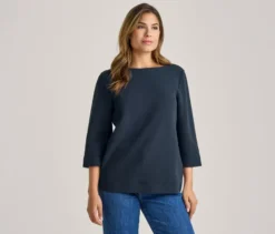 Strukturiertes Shirt, dunkelblau